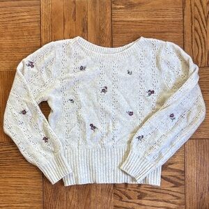 Abercrombie Kids Cream Floral Sweater